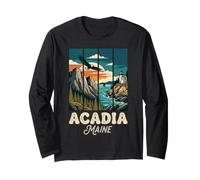 Acadia National Park Maine Eagle Lighthouse Graphic Long Sleeve T-Shirt