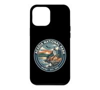 Acadia National Park Maine Retro Lighthouse and Eagle Badge Case for iPhone 12 Pro Max