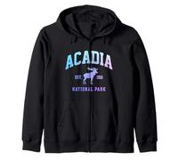Acadia National Park Maine Vintage Souvenir Zip Hoodie