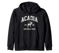Acadia National Park Maine Vintage Souvenir Zip Hoodie