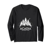 Acadia National Park Pine Trees Moonlight Nature Long Sleeve T-Shirt