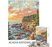Acadia National Park Sunset Jigsaw for Teenagers 1000 Pieces Improve Mental Performance Effectively Gentle Relaxing Leisure Game (50X75cm)