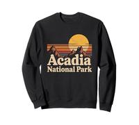 Acadia National Park Vintage Mountain Sunset Maine Hiking Sweatshirt
