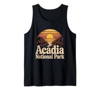 Acadia National Park Vintage Mountain Sunset Maine Hiking Tank Top