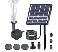 ACAGALA 1.5W Solar Water Fountain Pump 160L/h Flow Rate Submersible Water Pump with 8 Nozzles 9.84ft Water Pipe and Stakes Solar Powered Pond Pump for Bird Bath/Garden Pond/Pool