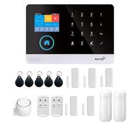 ACAGALA 433MHz Wireless WIFI + GSM Auto-dial Alarm Security System LCD Display Door Sensor PIR Motion Sensor Phone APP Remote Control Compatible with Alexa Home Voice Control Smart Home Burglar