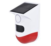 ACAGALA Solar Motion-Activated Alert System - 120dB Loud Siren & LED Strobe Lights, Adjustable Sensing Range, IP65 Waterproof, Rechargeable Outdoor Alarm for Farms and Gardens