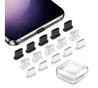 ACAGET 15 Pcs USB C Dust Plug for iPhone 16e 16 15 Pro Max, Silicone USB C Port Cover Cap Type C Charger Port Cover Protector for Samsung A26 A56 A36 S25 A55 A35 S24 S23 A15 A34 FE A54 A53