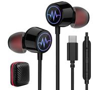 ACAGET C Type Earphones with RGB Lights for iPhone 17 Air 16e 16 15 Pixel 10 9a, USB C Headphones Earbuds Wired C Port Ear Phones Corded for Samsung Galaxy S25 A17 A16 A26 A56 S24 FE A55 A35 A54 A34
