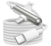 ACAGET USB C to USB C Cable 240W 3m/10FT, Type C to Type C Cable PC Laptop Right Angle Long Cord for MacBook Pro for HP for iPhone 17 16 15 Pro Max Fast Charging Lead for Samsung S25 S24 FE for iPad