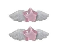 Acahhotxx 2pcs Lovely Star Wings Hair Clip Sweet Hairpins Fashion Hair Side Clip Hair Accessory For Kids Teens Girls Wings Hair Clip, Pink