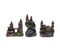 Acahhotxx Aquarium Castle Decoration Small Resin Castles Hideouts Stone Cave Hide House Fish for Tank Accessories for Betta Shrimp Aquarium Decoration