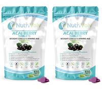 Acai Berry 3000mg | 120 Vegan Tablets (4 Month Supply) | High Strength Superfruit Supplement | Natural Weight Loss & Slimming Aid | Metabolism, Energy & Antioxidant Support | by NutriVolv (Pack of 2)