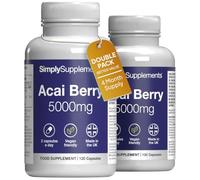 Acai Berry 5000mg Capsules | with Vitamin C | Supports Immune System & Collagen Formation | Freeze-Dried Extract | Vegan Friendly | 240 Capsules = 4-Month Supply | UK Made