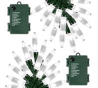 AcaJoe Christmas Lights Indoor 2 Pack 16.5 Ft 50 LED Fairy Lights Battery Operated Outdoor Waterproof Mini String Lights 8 Lighting Modes for Xmas Tree Party Wedding Festival Decor (White)