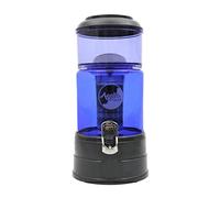 AcalaQuell Mini Water Filter System | Anthracite | with Glass Tank | Blue. Crystal Glass Reservoir with a Capacity of 5 litres. Best Natural Gravity Filtration Technology.