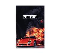 acalur Ferrari on Fire Car Canvas Poster Wall Art Decor Print Picture Paintings for Living Room Bedroom Decoration 12x18inch(30x45cm)