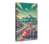 acalur Mario Kart, Retro Japanese Canvas Poster Wall Art Decor Print Picture Paintings for Living Room Bedroom Decoration 08x12inch(20x30cm)