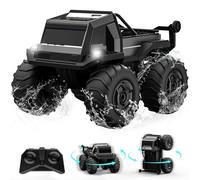 ACAMMZAR Amphibious Remote Control Car for Kids, 1:16 RC Trucks 4WD Offroad All Terrain,DIY Pick-up Toys Waterproof Monster Truck,60Mins+ Play Time,with Light, Stunt, 360° Spin,RC Cars for Boys Adults