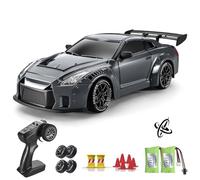 ACAMMZAR RC Drift Car with Gyro, 1:24 Full Proportional Remote Control Car, 25KM/H 4WD High Speed RC Cars with Lights, Extra Racing Tires, Vehicle for Adults Kids Boys Girls