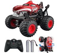 ACAMMZAR Remote Control Monster Truck, 2.4GHz Remote Control Car, RC Trucks 2 Batteries 60 Mins+, RC Stunt Cars Toys with Light Sound, Indoor Outdoor All Terrain for Boys Kids Adults, Red