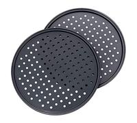 ACAMPTAR 2 Pack 11 Inch Personal Perforated Pizza Pans Carbon Steel with Nonstick Coating Easy to Clean Pizza Baking Tray