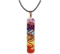 ACAMPTAR 7 Chakra Orgone Pendant Necklace,Energy Healing Crystals Necklace Rainbow Crystal Pendant Yoga Meditation Resin Jewelry
