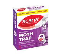 Acana Pheromone Clothes Moth Traps 10 Pack - Non-Toxic Glue Boards, Attract & Trap Clothes Moths For Wardrobes, Drawers & Fabrics