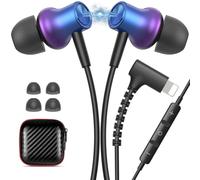ACANDYA Wired Headphones for iPhone 14 13 Pro MFi-Certified Lighting Purple