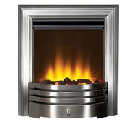 Acantha Amara Coal Electric Fire In Brushed Steel With Remote Control
