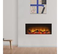 Acantha Aspire 75 Fully Inset Media Wall Electric Fire, Black