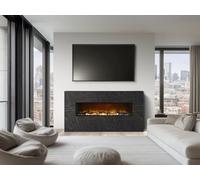 Acantha Bloc Pre-Built Black Marble Effect Fully Inset Media Wall Suite