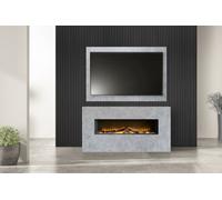 Acantha Bloc Pre-Built Fully Inset Media Wall Suite & Tv Board In Concrete Effect