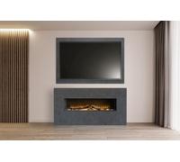 Acantha Bloc Pre-Built Fully Inset Media Wall Suite & Tv Board In Slate Effect