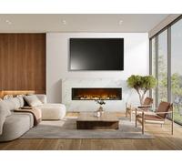 Acantha Bloc Pre-Built White Marble Effect Fully Inset Media Wall Suite