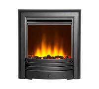 Acantha Electric Inset Fire in Matte Black, Coal & Crystal Effect Fuel Bed, LED Flame Effect, Remote Control with 7-Day Timer, 1kW & 2kW Heat Settings, Thermostat, Plug & Play Electric Fireplace