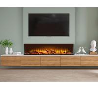 Acantha Fires & Fireplaces Acantha Aspire 125 Panoramic Media Wall Electric Fire in Black Acantha Fires & Fireplaces Black