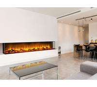 Acantha Fires & Fireplaces Acantha Aspire 200 Panoramic Media Wall Electric Fire in Black Acantha Fires & Fireplaces Black