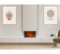 Acantha Fires & Fireplaces Acantha Aspire 50 Panoramic Media Wall Electric Fire in Black Acantha Fires & Fireplaces Black