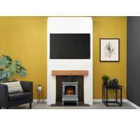 Acantha Fires & Fireplaces Pre-Built Stove Media Wall 1 with Aviemore Electric Stove in Grey in Natural Acantha Fires & Fireplaces Natural