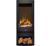 Acantha Horizon Electric Stove with Log Storage in Black