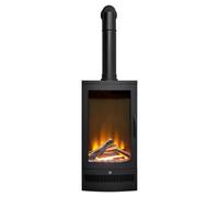 Acantha Horizon Electric Stove With Tall Angled Stove Pipe In Black