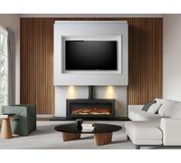 Acantha Media Wall 3 With Vision Electric Media Stove In Black