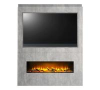 Acantha Nexus Pre-Built Concrete Effect Fully Inset Media Wall with TV Recess