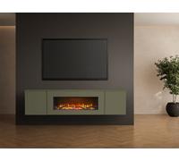 Acantha Orion Electric Floating Media Wall Suite In Agave Green, 91 Inch