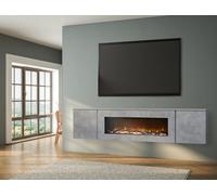 Acantha Orion Electric Floating Media Wall Suite In Concrete Effect, 100 Inch