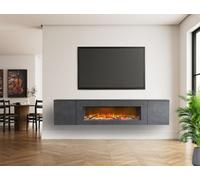 Acantha Orion Electric Floating Media Wall Suite In Slate Effect, 100 Inch