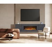 Acantha Orion Electric Floating Media Wall Suite In Slate Effect, 91 Inch