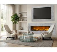 Acantha Pinnacle Fully Inset Media Wall Fire With Tv Back Board In Concrete Effect