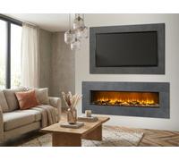 Acantha Pinnacle Fully Inset Media Wall Fire With Tv Back Board In Slate Effect